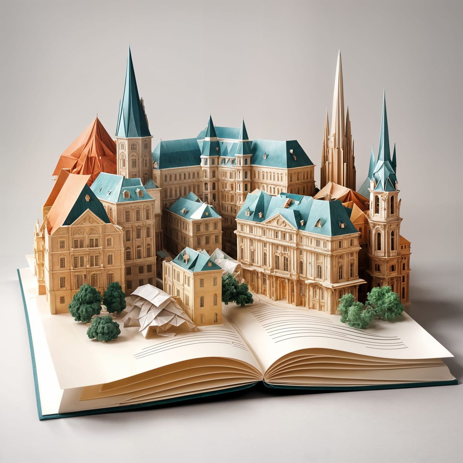 Elegant Vienna Cityscape in PopUp Book Style