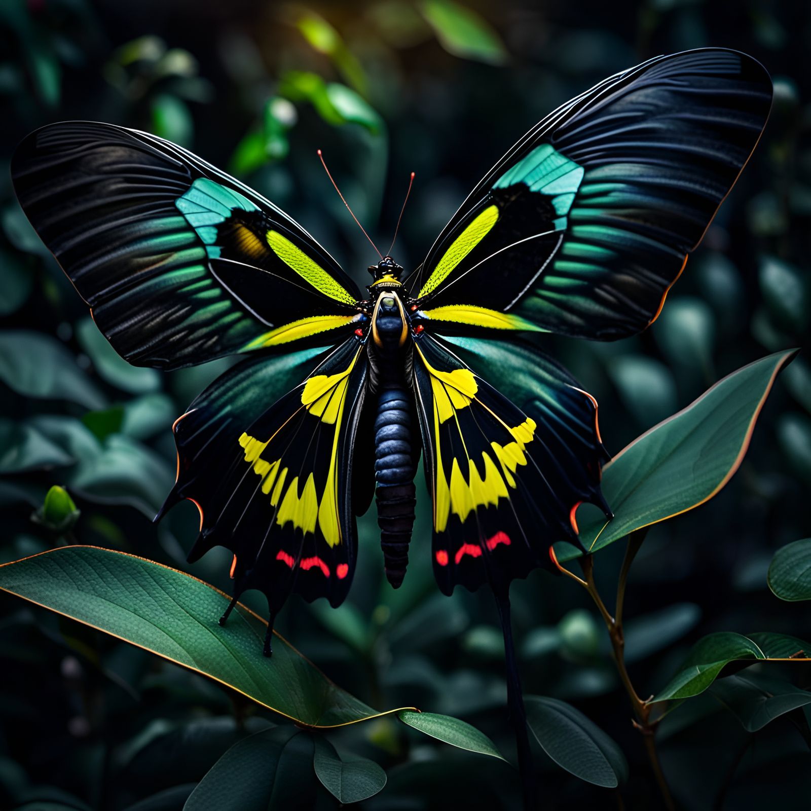 Spectacular Birdwing Butterfly in Hyperrealistic Detail