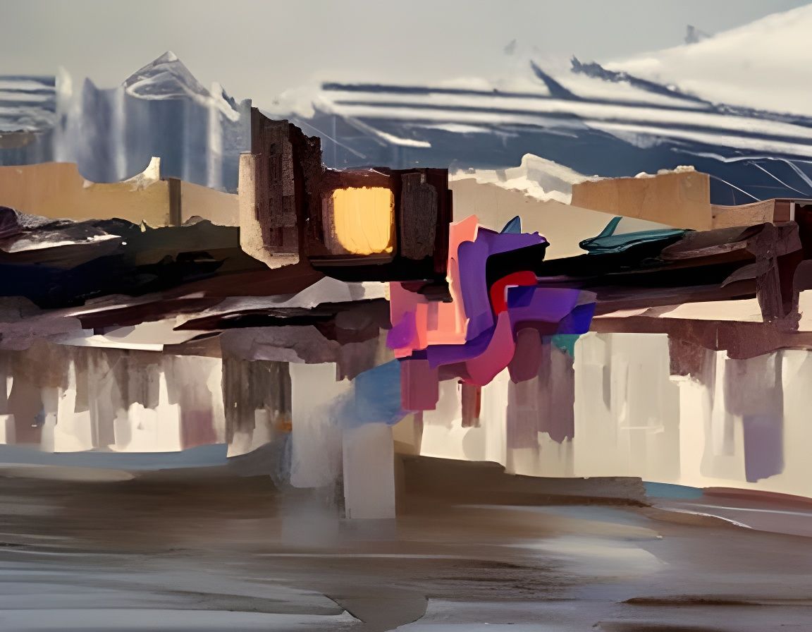 Moody Abstract in Digital Gouache Style