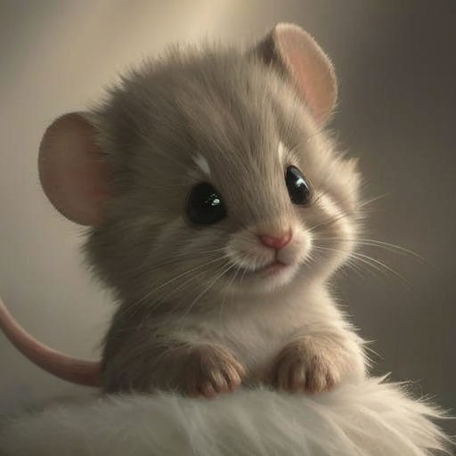 Cute Shy Baby Mouse with Beaming Eyes in 8K