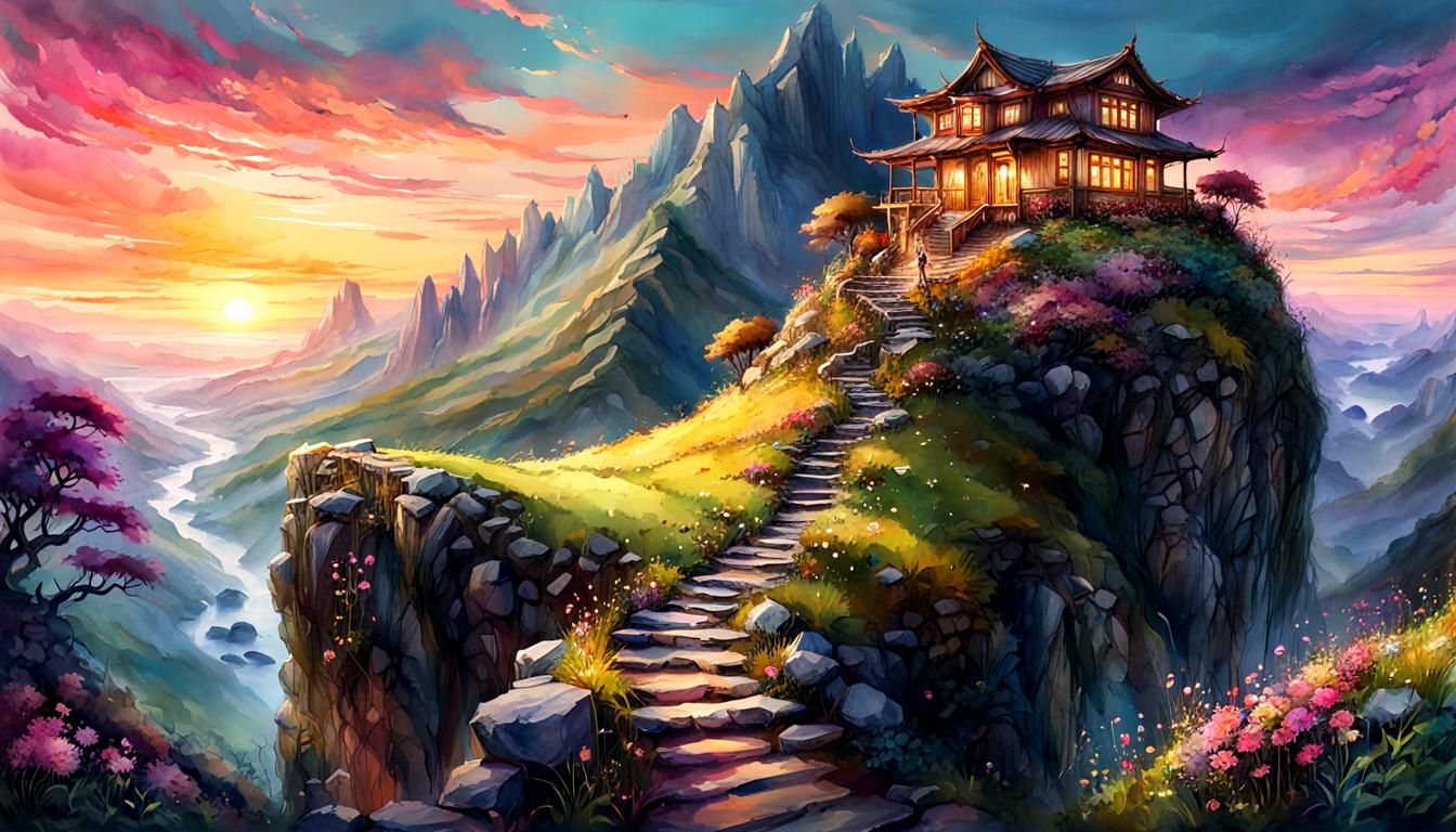 Mountain Path Painting