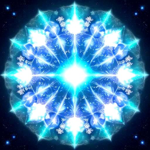 Cute Cat in Snow: Cosmic Astral Illustration