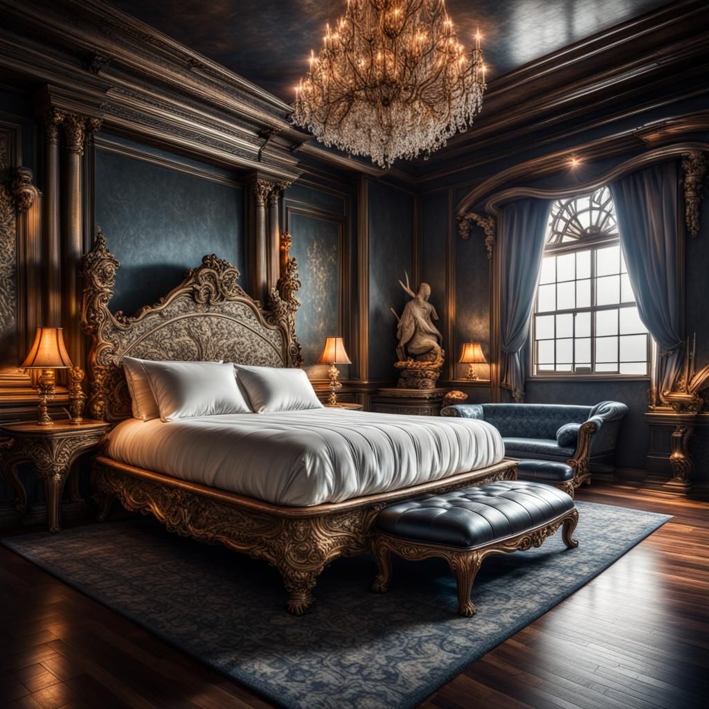 Mermaid's Luxurious Bed: Hyperrealistic Underwater Palace