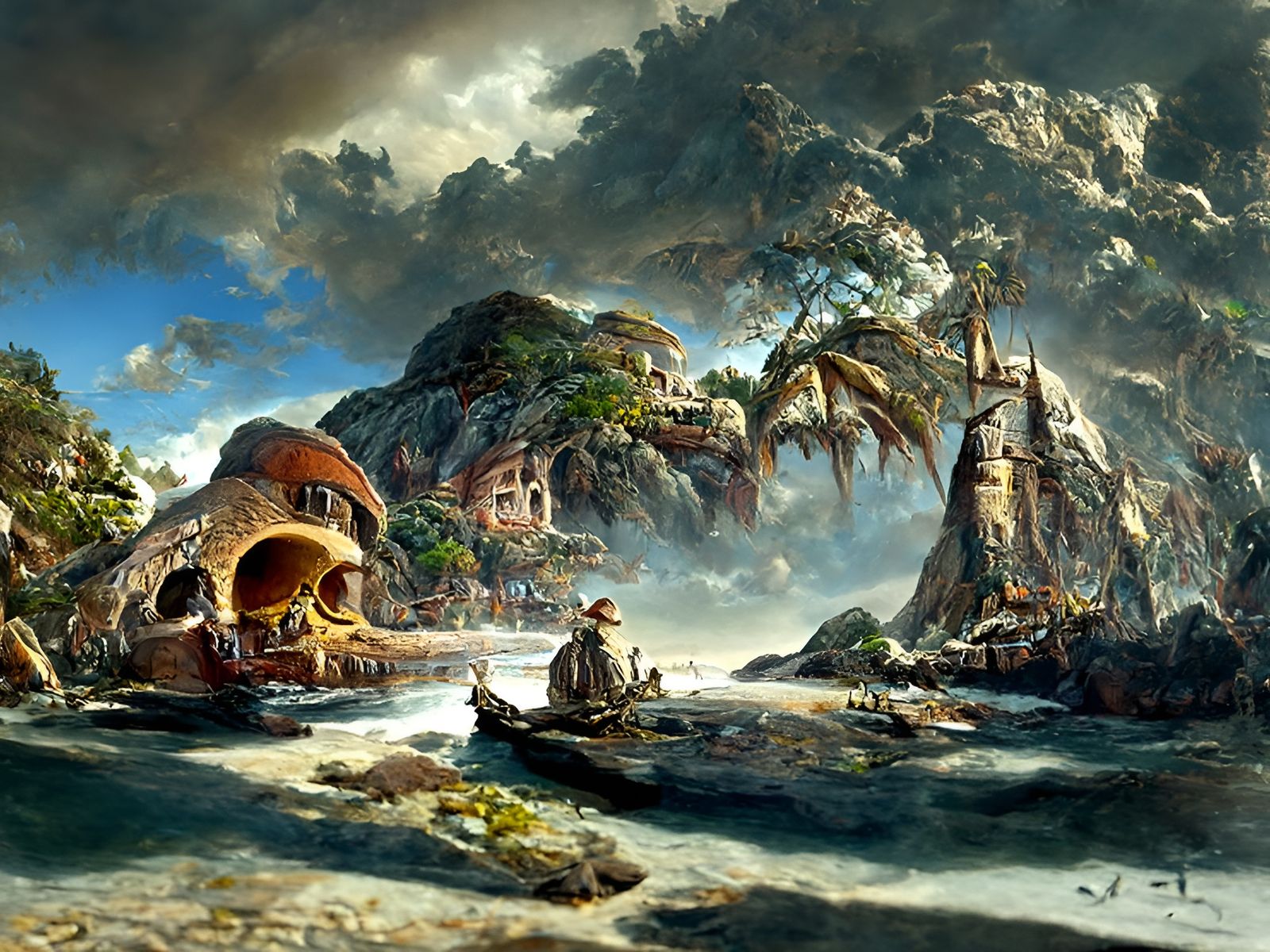 Pirate Island of Tortuga: Oil Painting in Hyperrealism