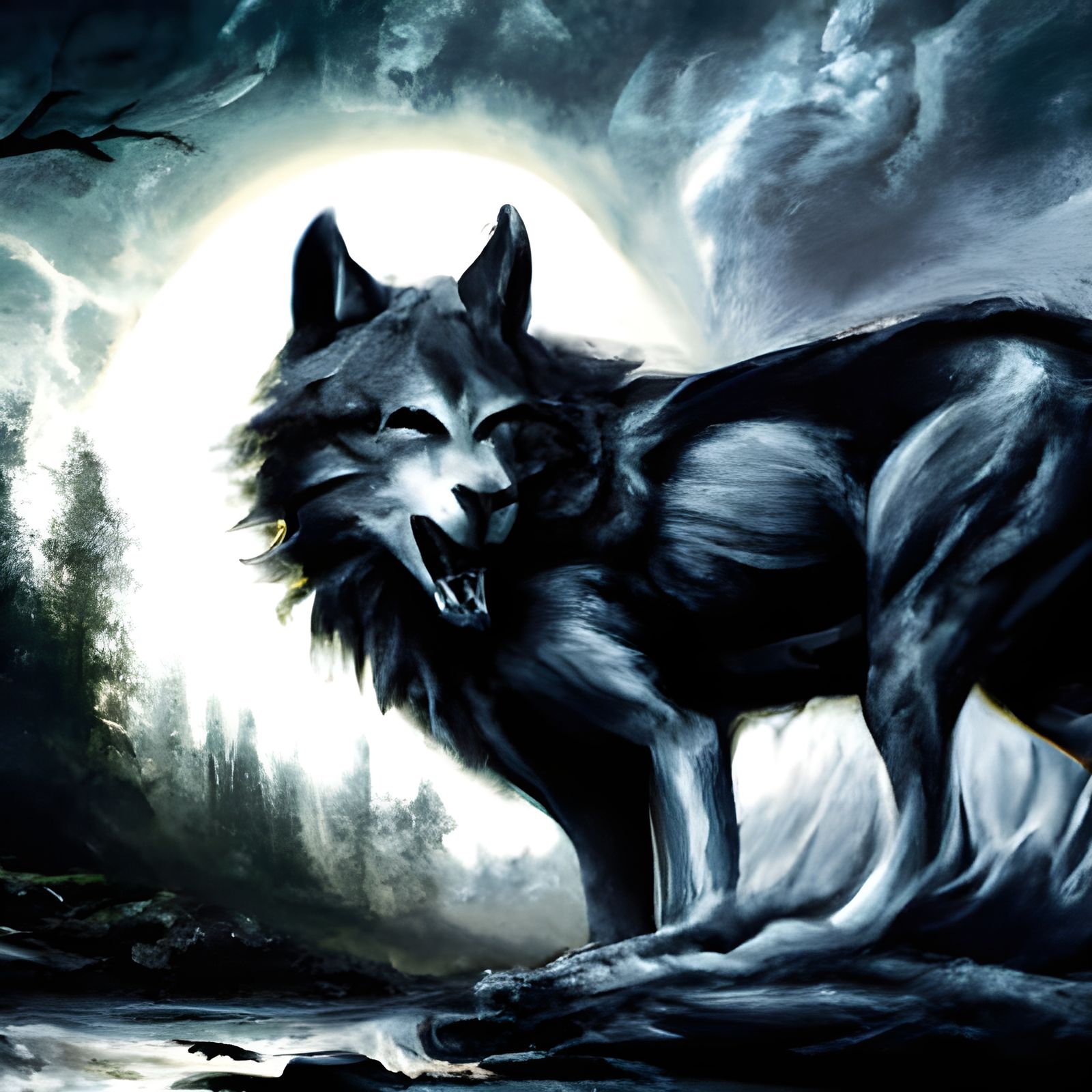 The beautiful wolf Hati 🐺🌕