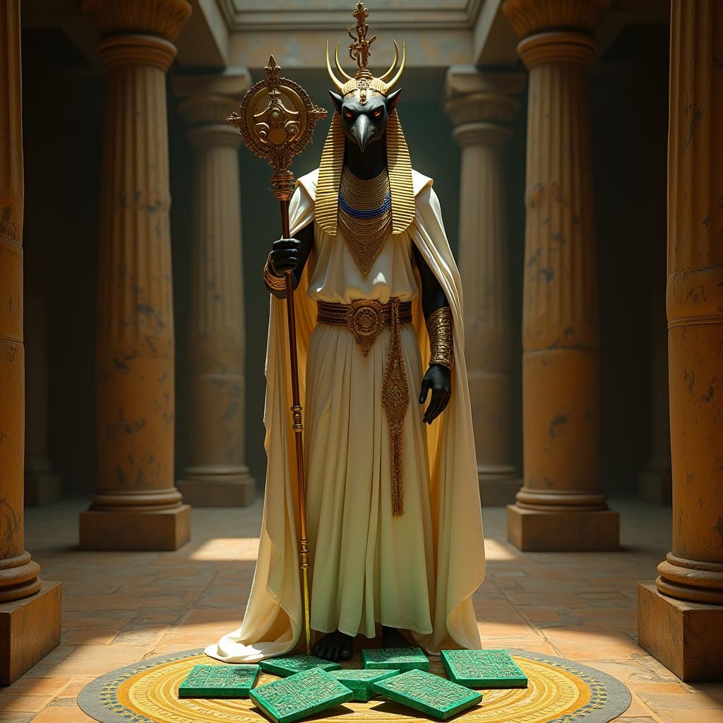 Thoth with Emerald Tablets, Symbolic Art
