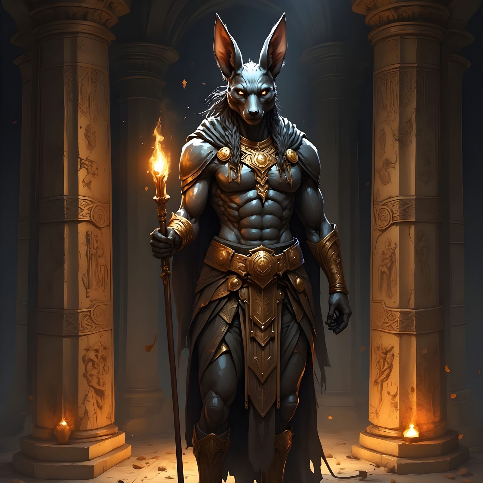 Ancient Egyptian God Anubis in the Realm of the Afterlife