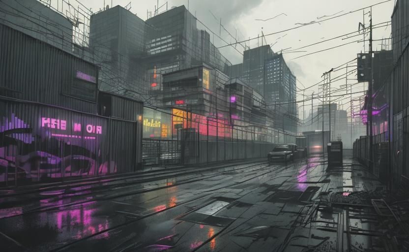 Cyberpunk Cityscape in Dystopian Minneapolis