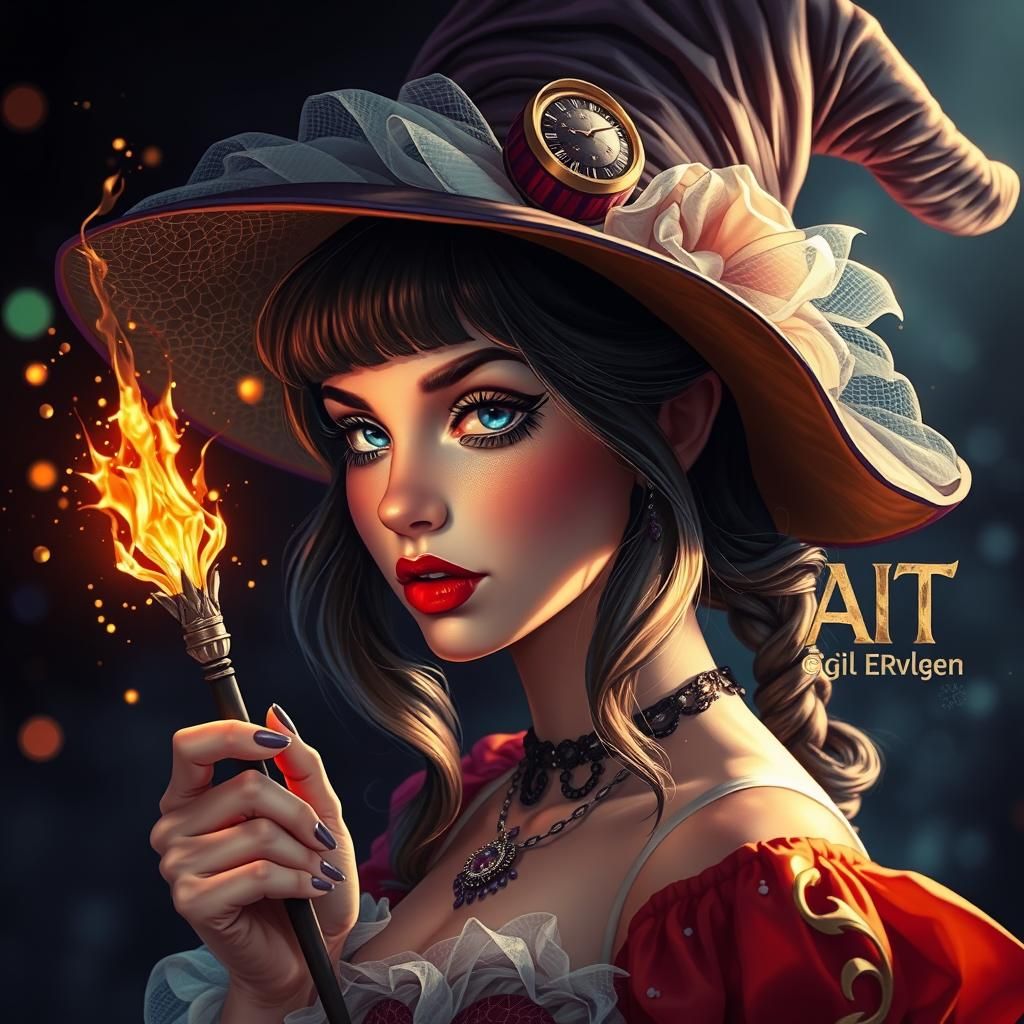 Dreamy Witch Portrait in Hyperrealistic Digital Art