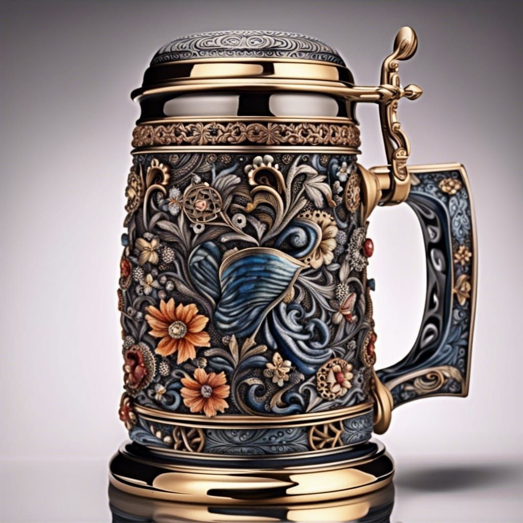 Intricate Beer Stein German Made
