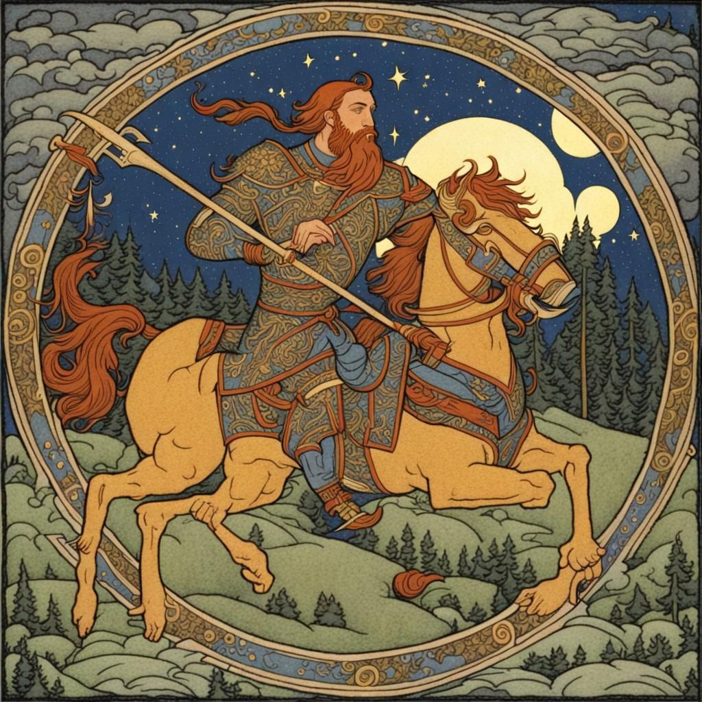 Sagittarius in Style of Ivan Bilibin