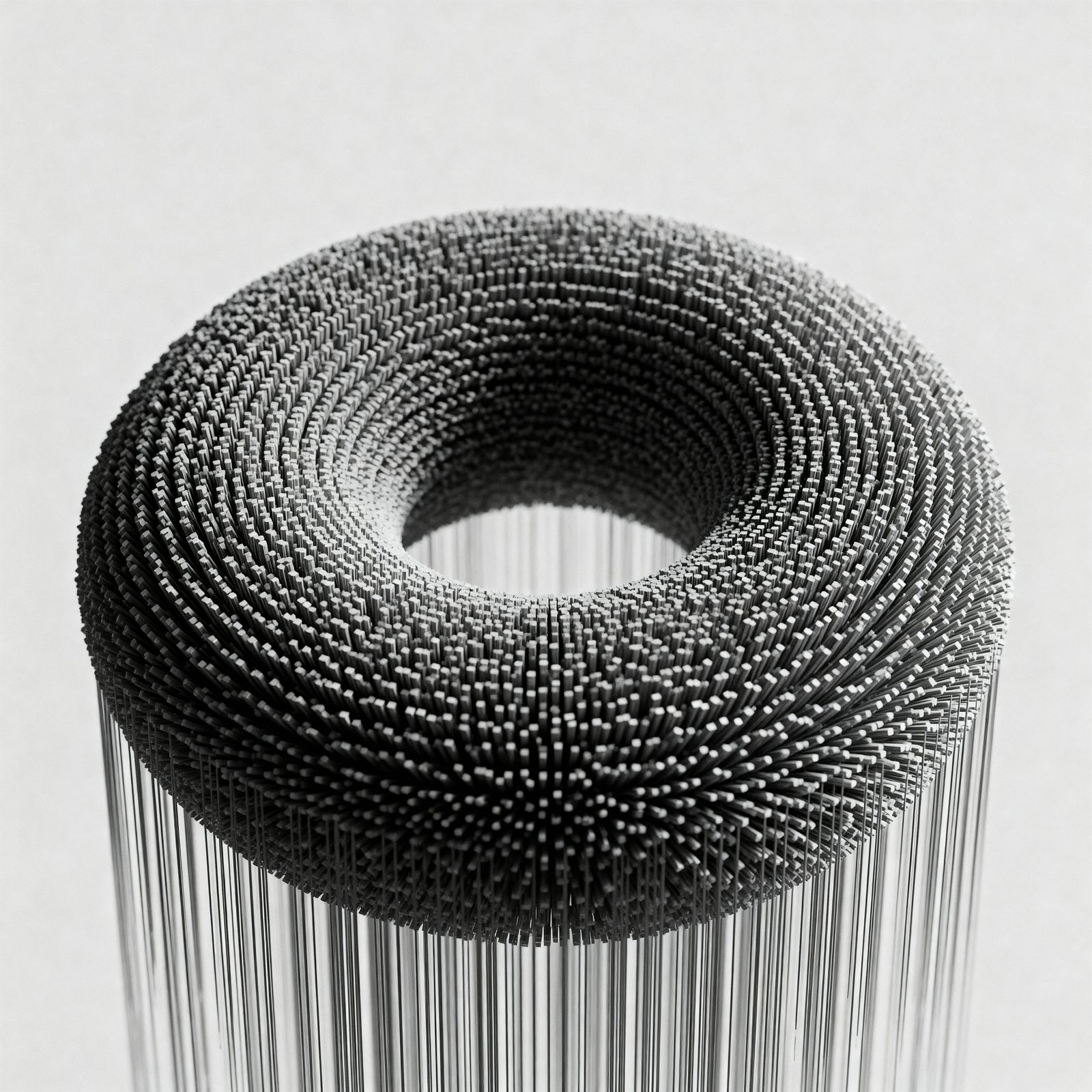 Black and White Torus Particle Buildup Pattern