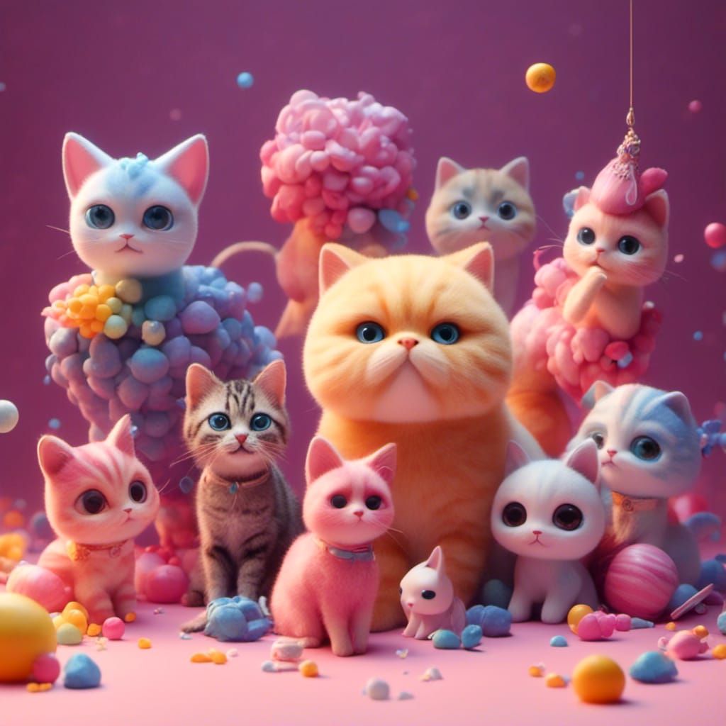 Cats Club Meeting Generated by Kyoot LoRA