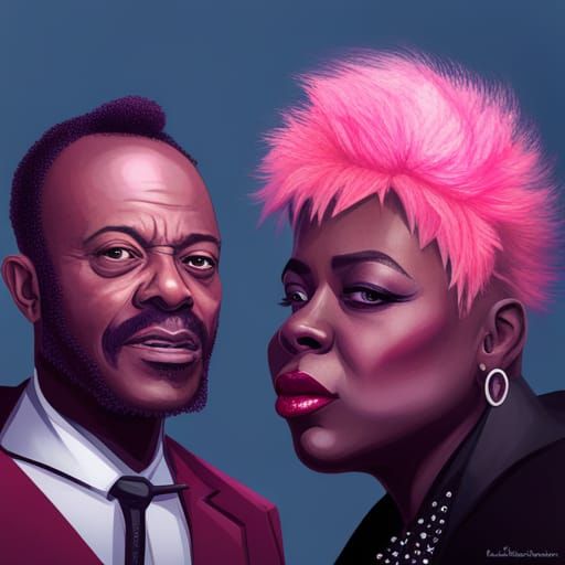 Basie and Fitzgerald Punk Portrait in Digital Art Style