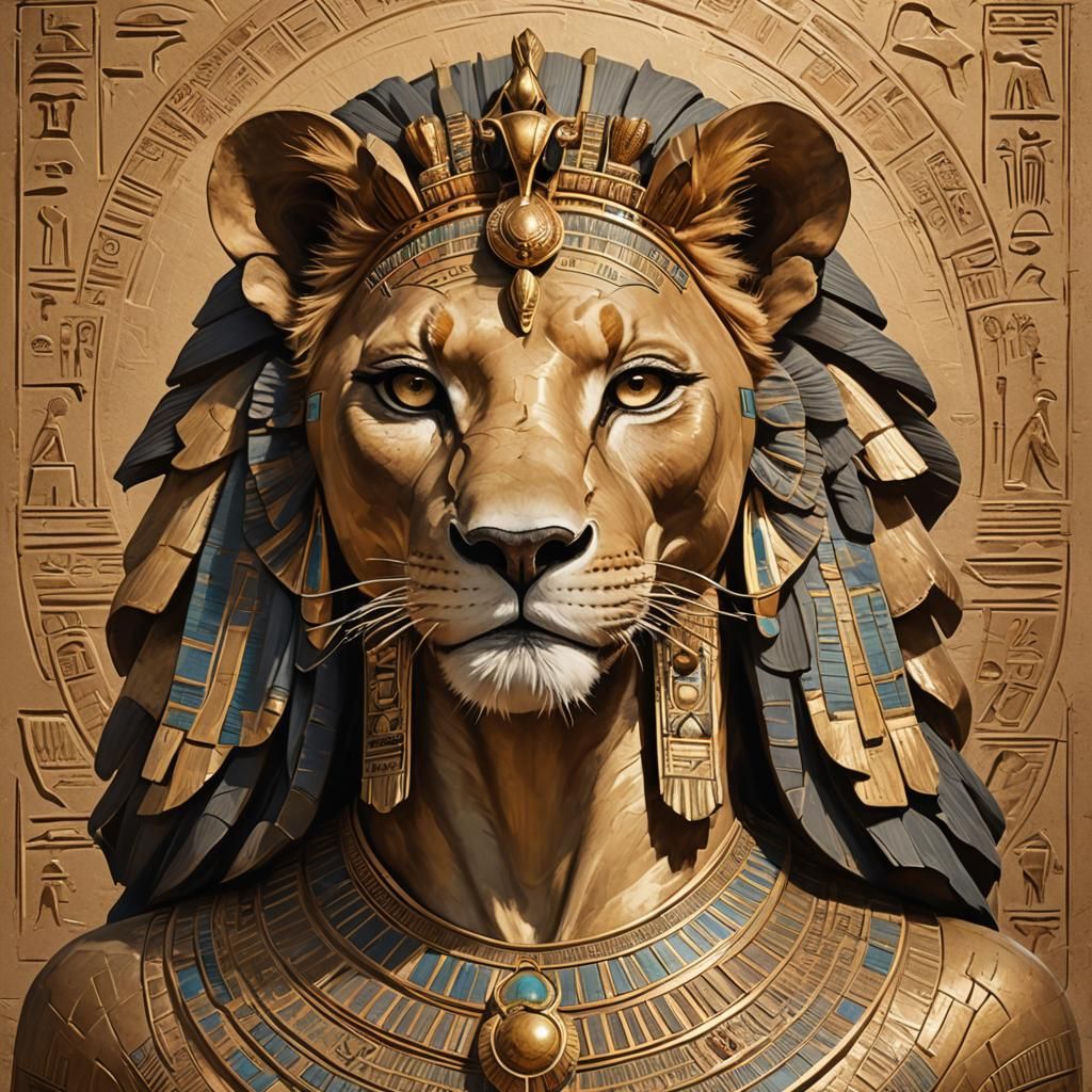 Ancient Egyptian Royal Goddess Repyt in Majestic Regalia