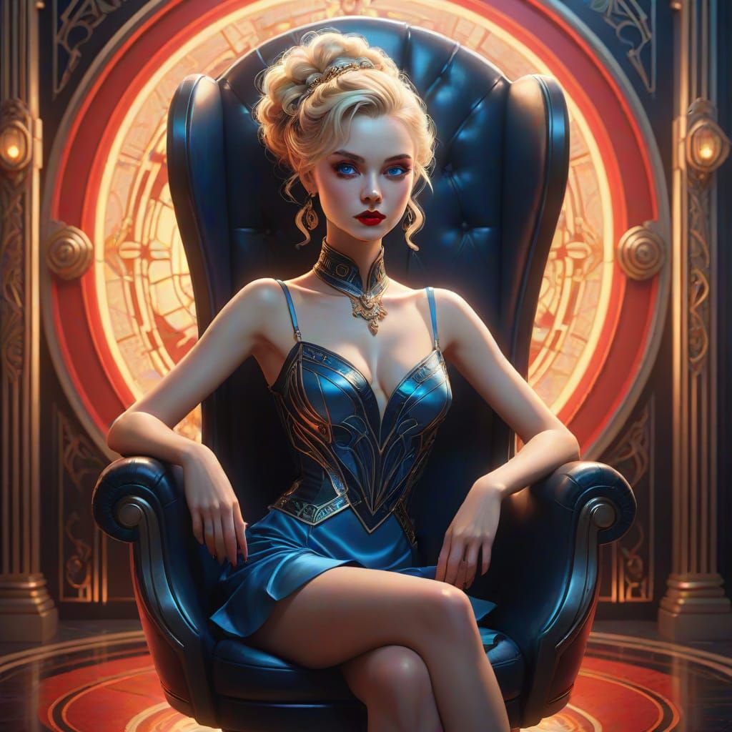 Beautiful Pleiadian Woman in Art Deco Style