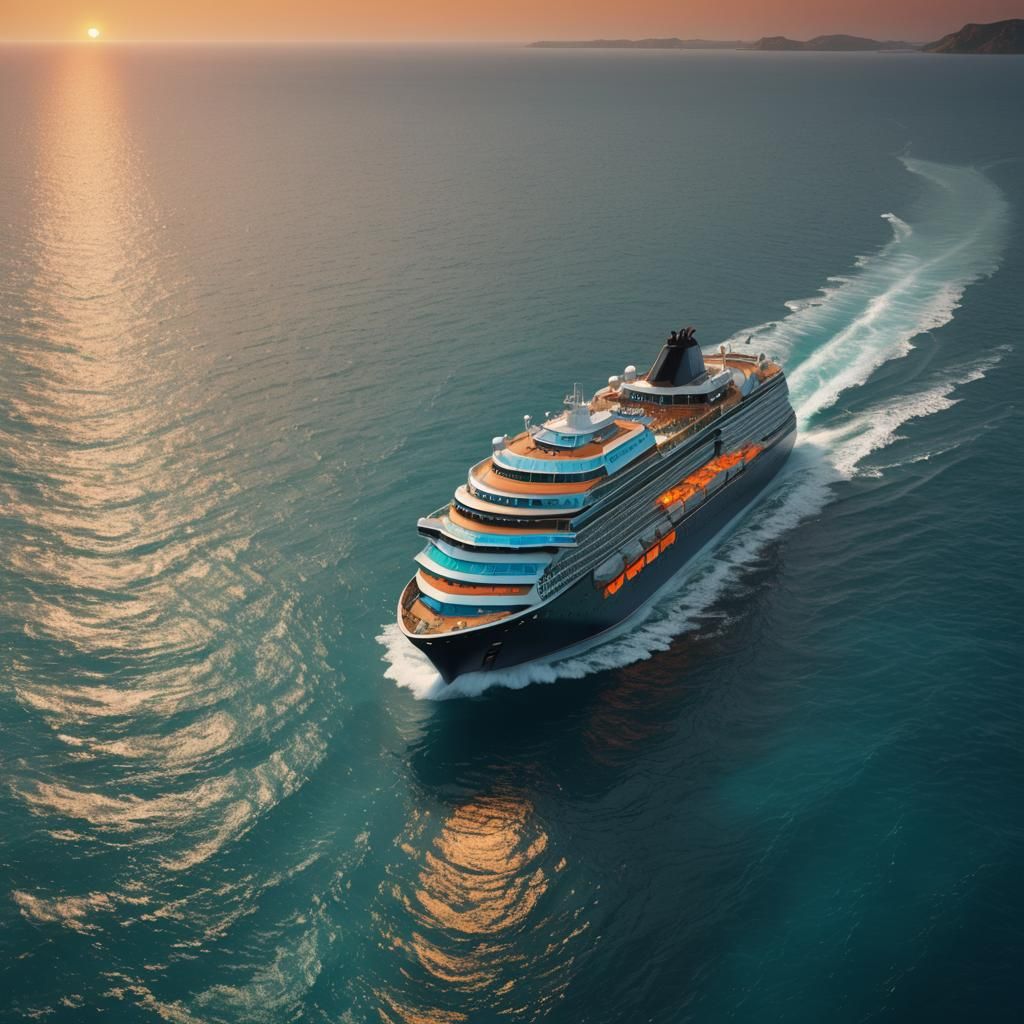 Modular Cruise Ship on Turquoise Waters