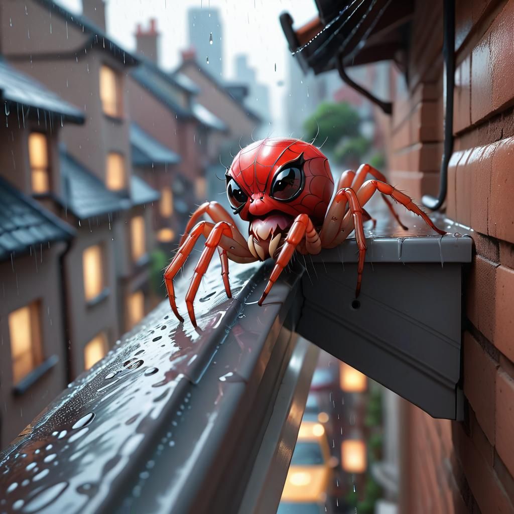 The Itsy Bitsy spider crawled up the water spout