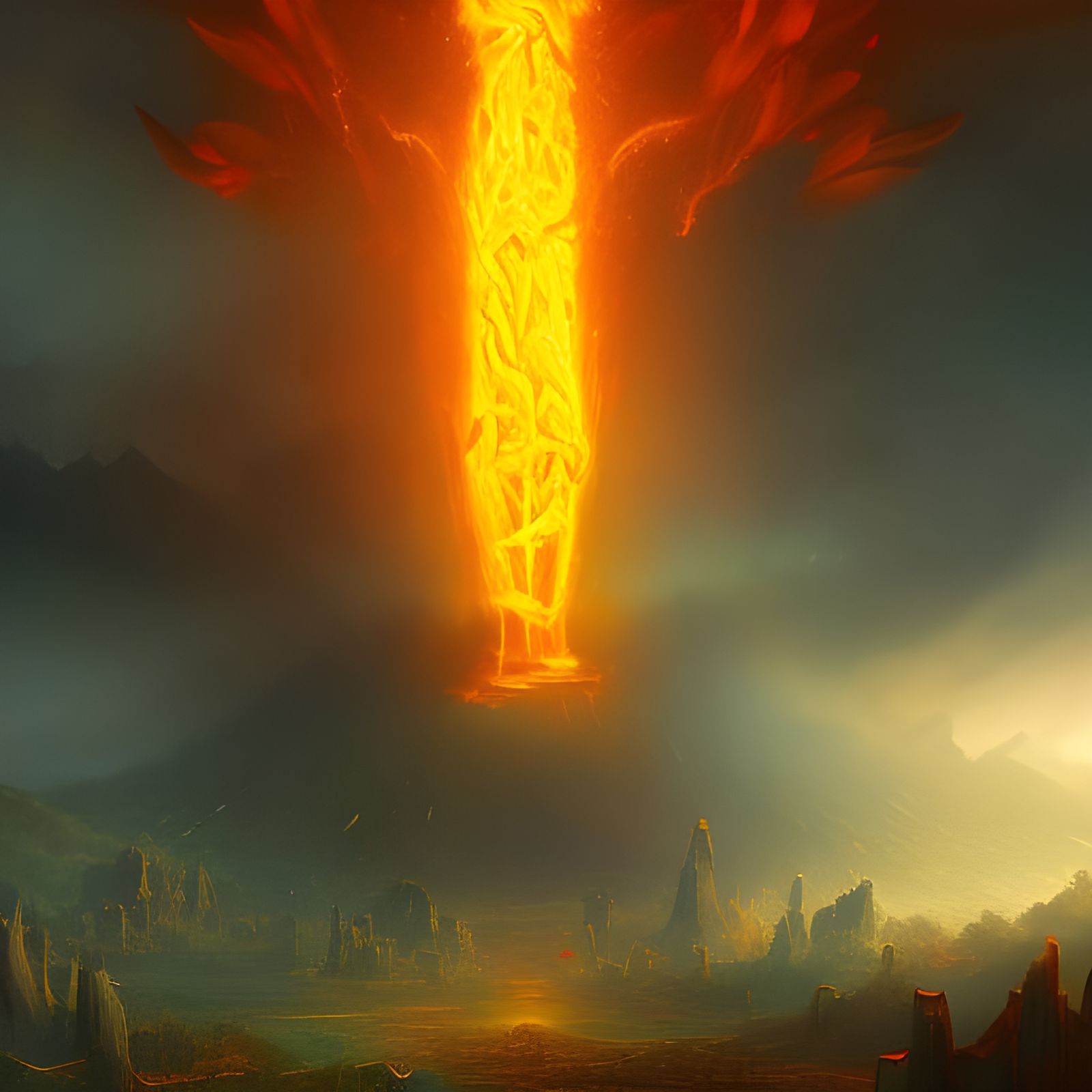 Rain of Fire: Detailed Fantasy Concept Art