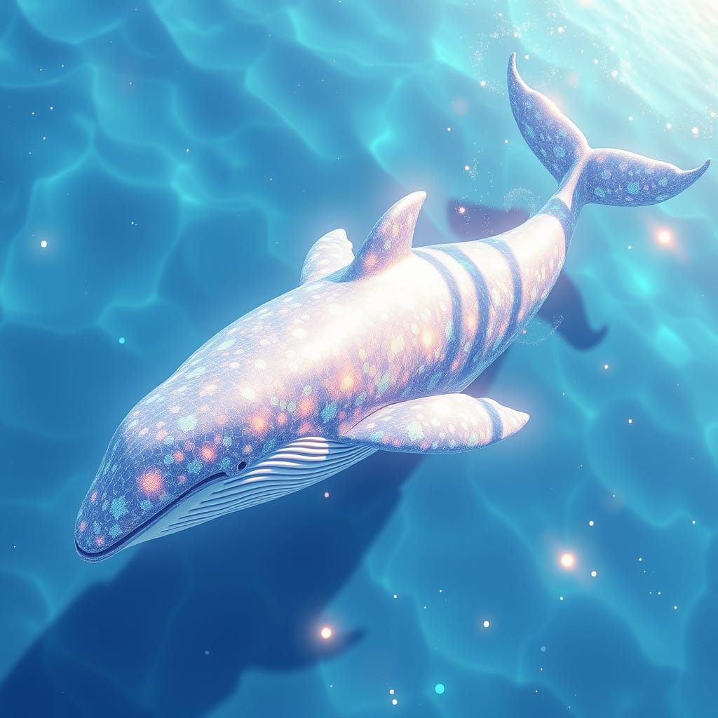 Majestic Whale in Vibrant 3D Anime Style