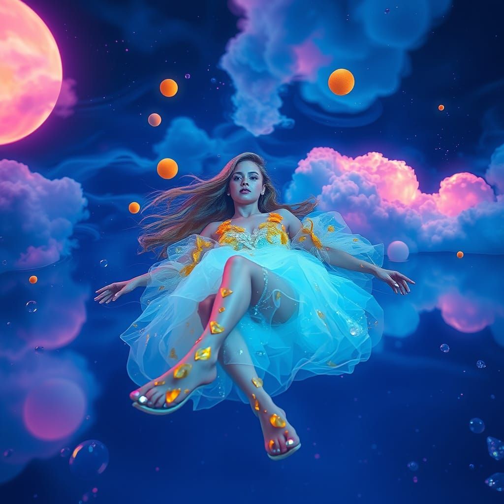 Dreamlike Soda Sea: A Surreal Digital Portrait