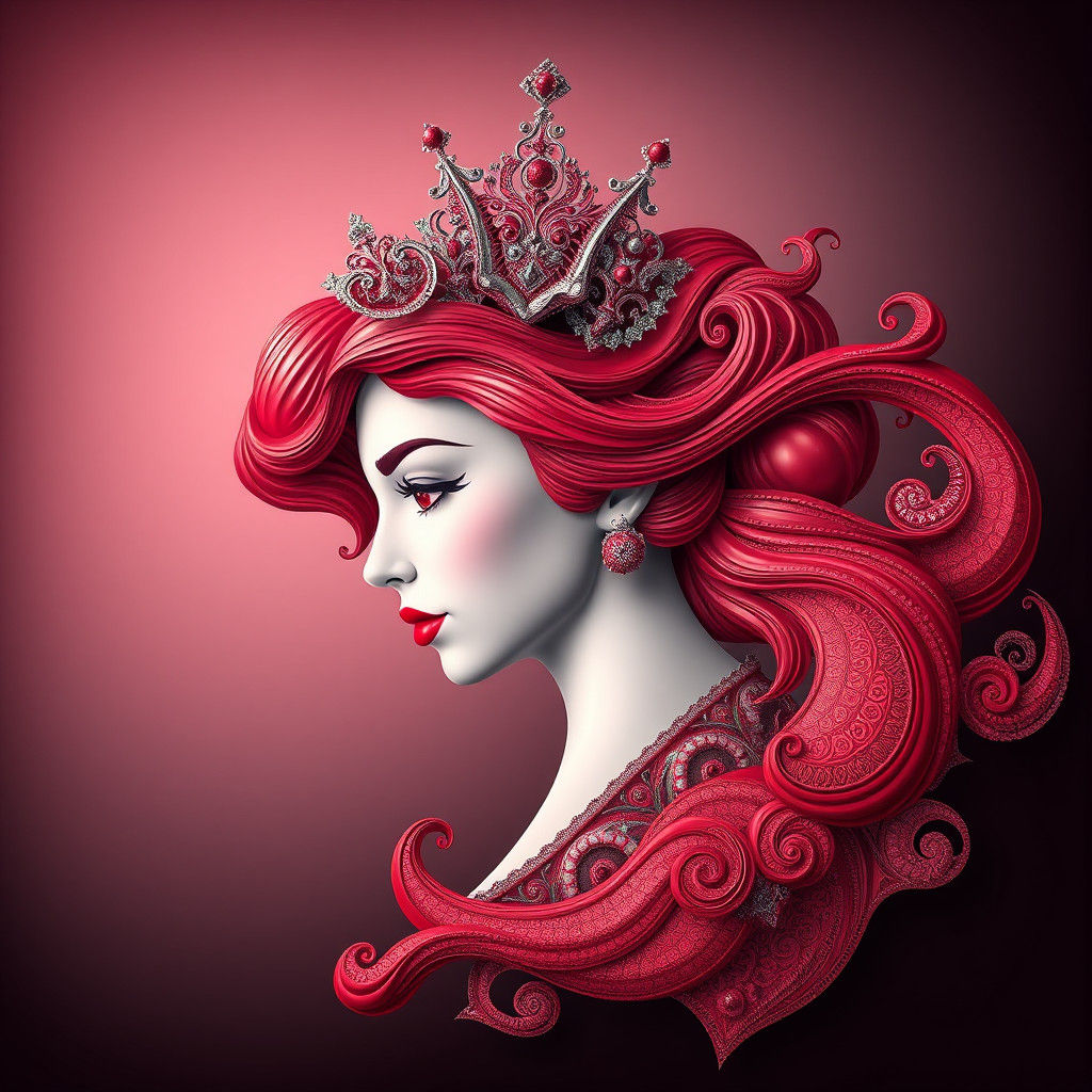 Abstract Vector Fractal of Red Rubin Princess