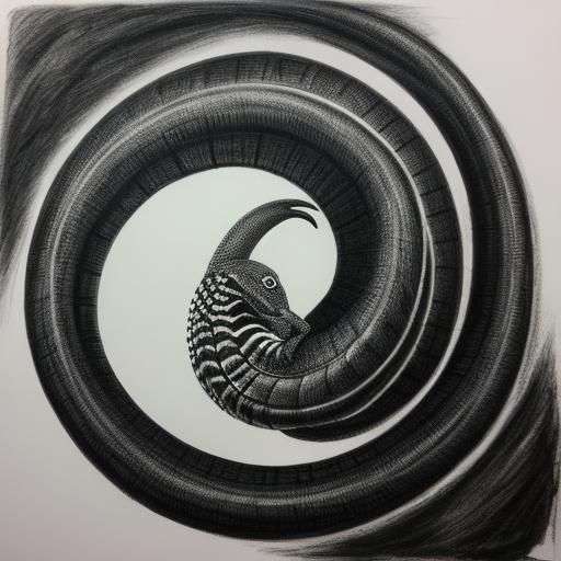 Hyperdetailed Charcoal Drawing of a Cobra