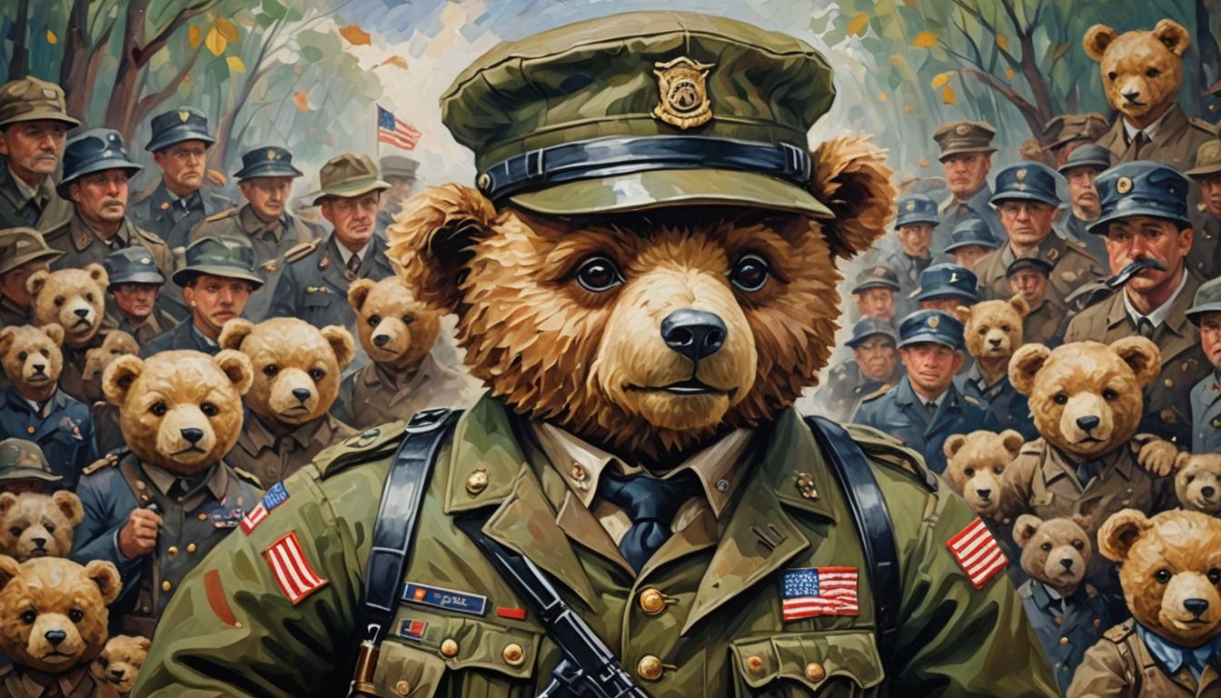 WORLD WAR II ''War is Over'' American, French, German Soldiers'' Themed Teddy Bears (Image 02)