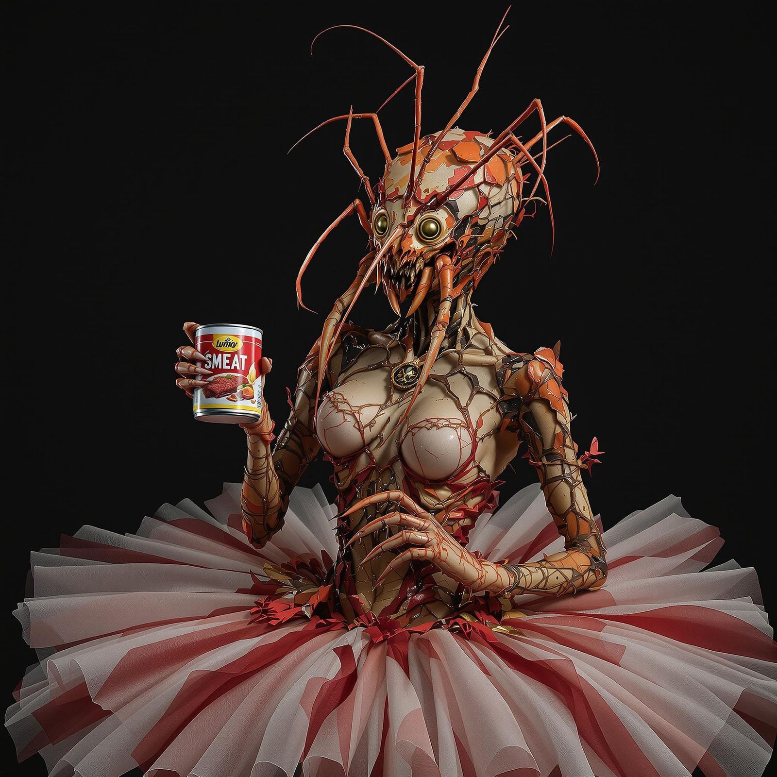 Crustacean Ballerina with SMEAT, Dark Fantasy Portrait