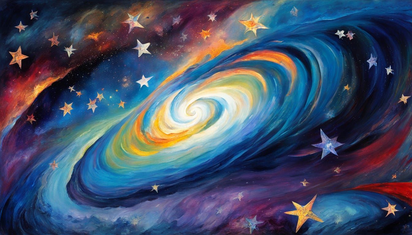 Cosmic Whirlpools in Vibrant Opalescent Colors