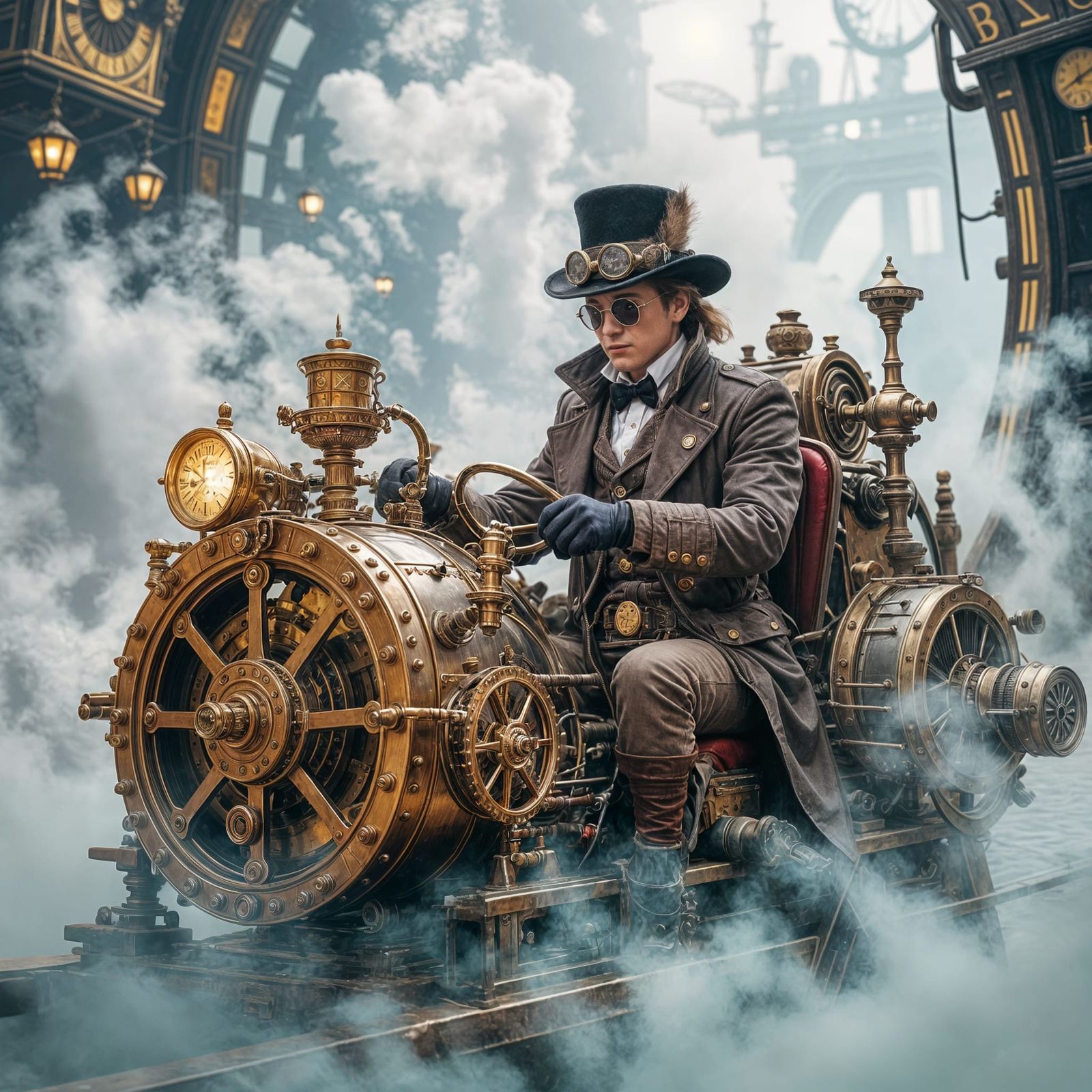 Person Travels Through Time Machine