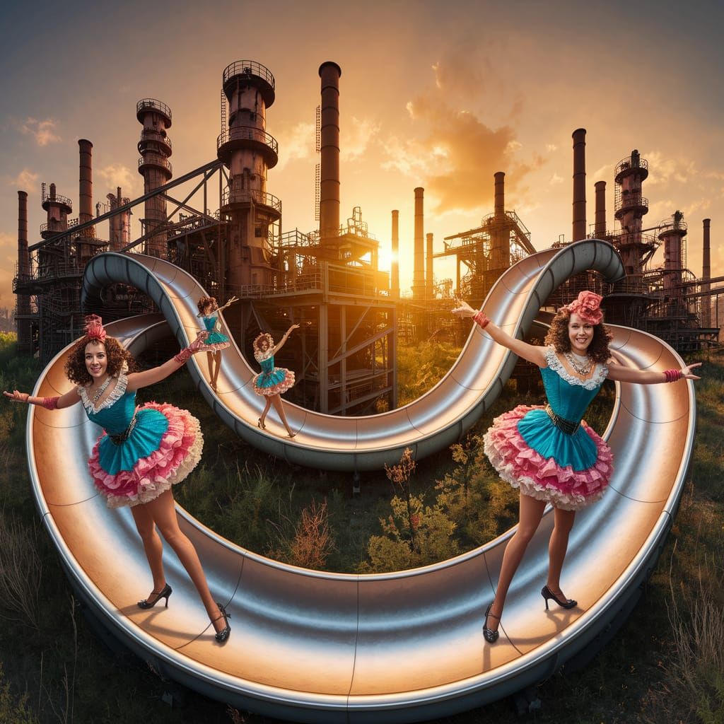 Steampunk Oil Refinery Transformed into Whimsical Waterslide...