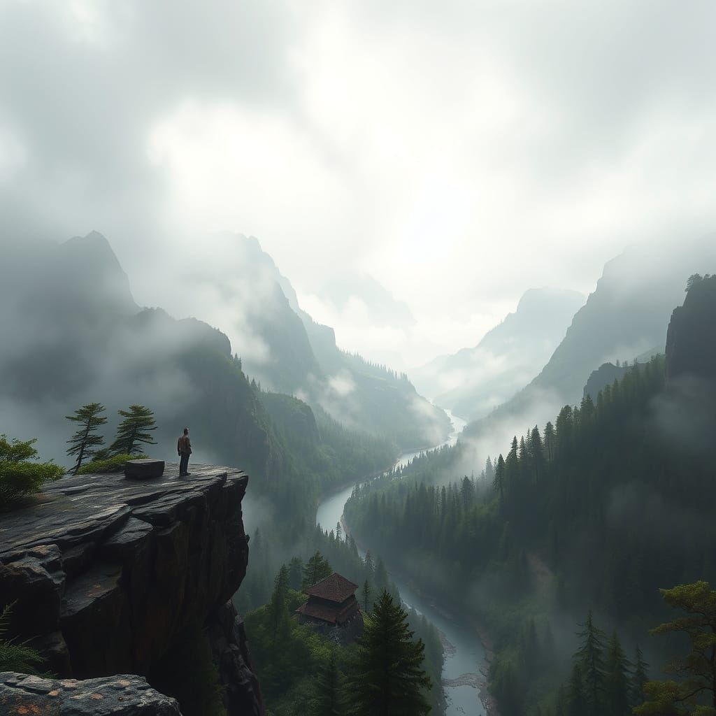 Emerging into a New World ... The Misty Valley Below