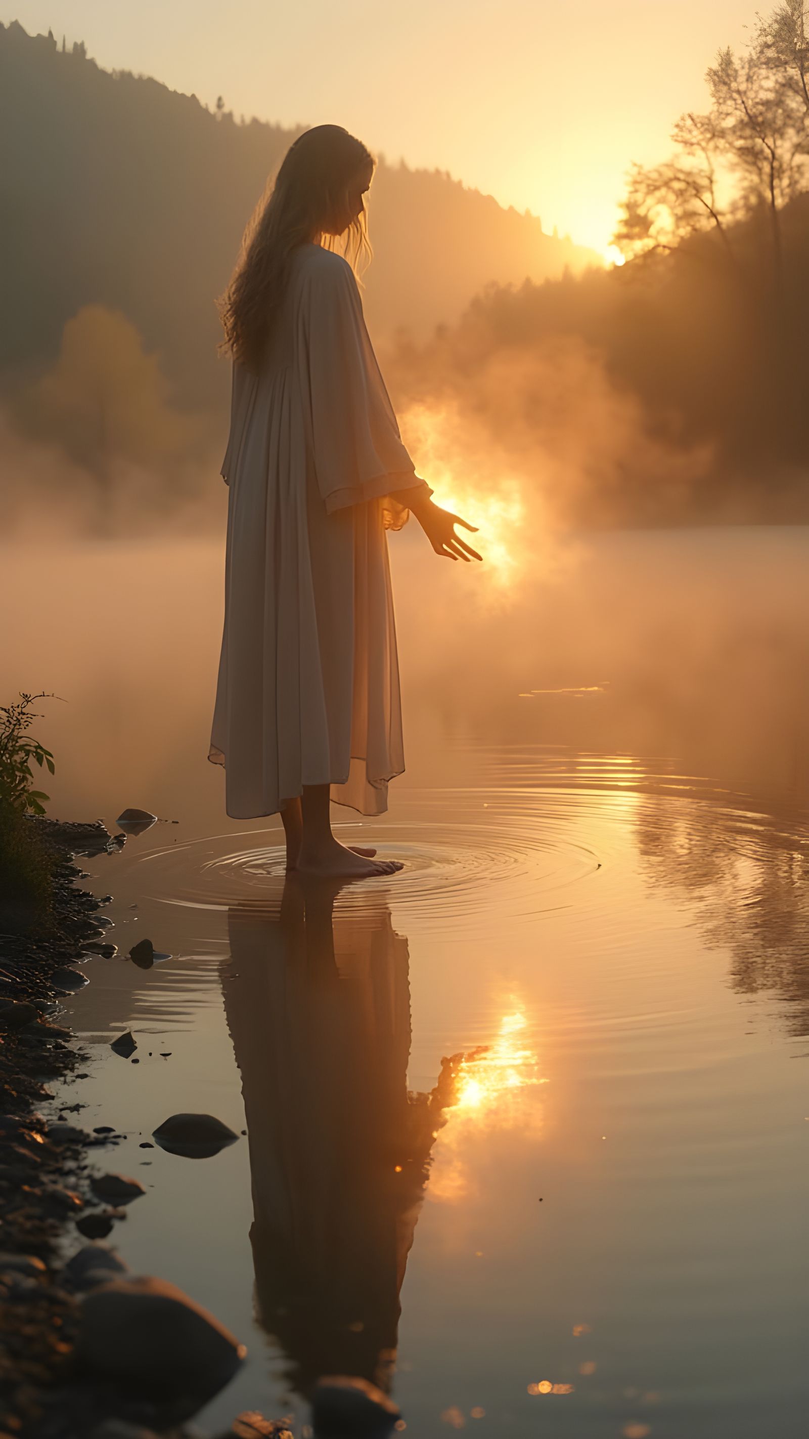 Nordic Mystic Finds Solace in Sacred Lake's Glow