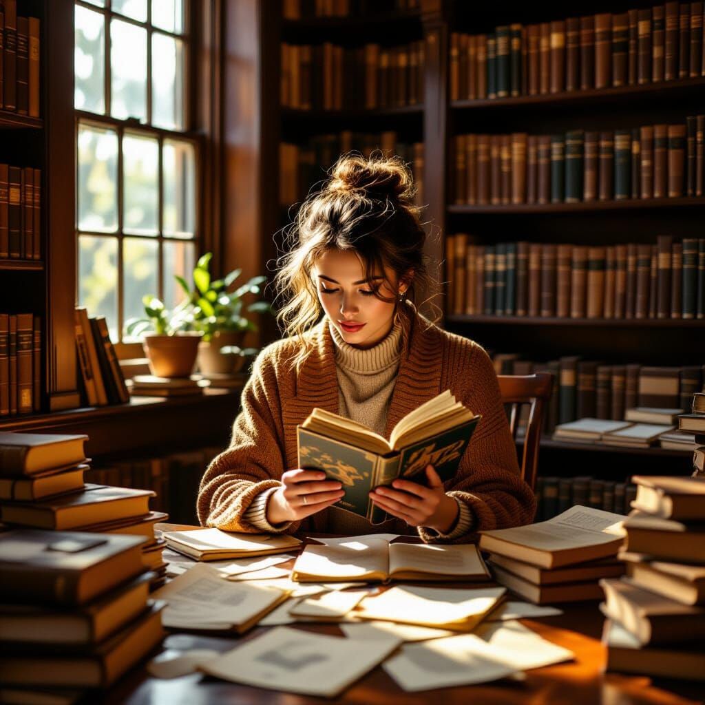 Golden Library: Seeking Knowledge in Dreamlike Style