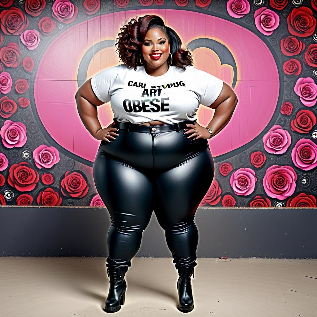 Stunningly Attractive Plus-Size Woman with Elaborate Detail