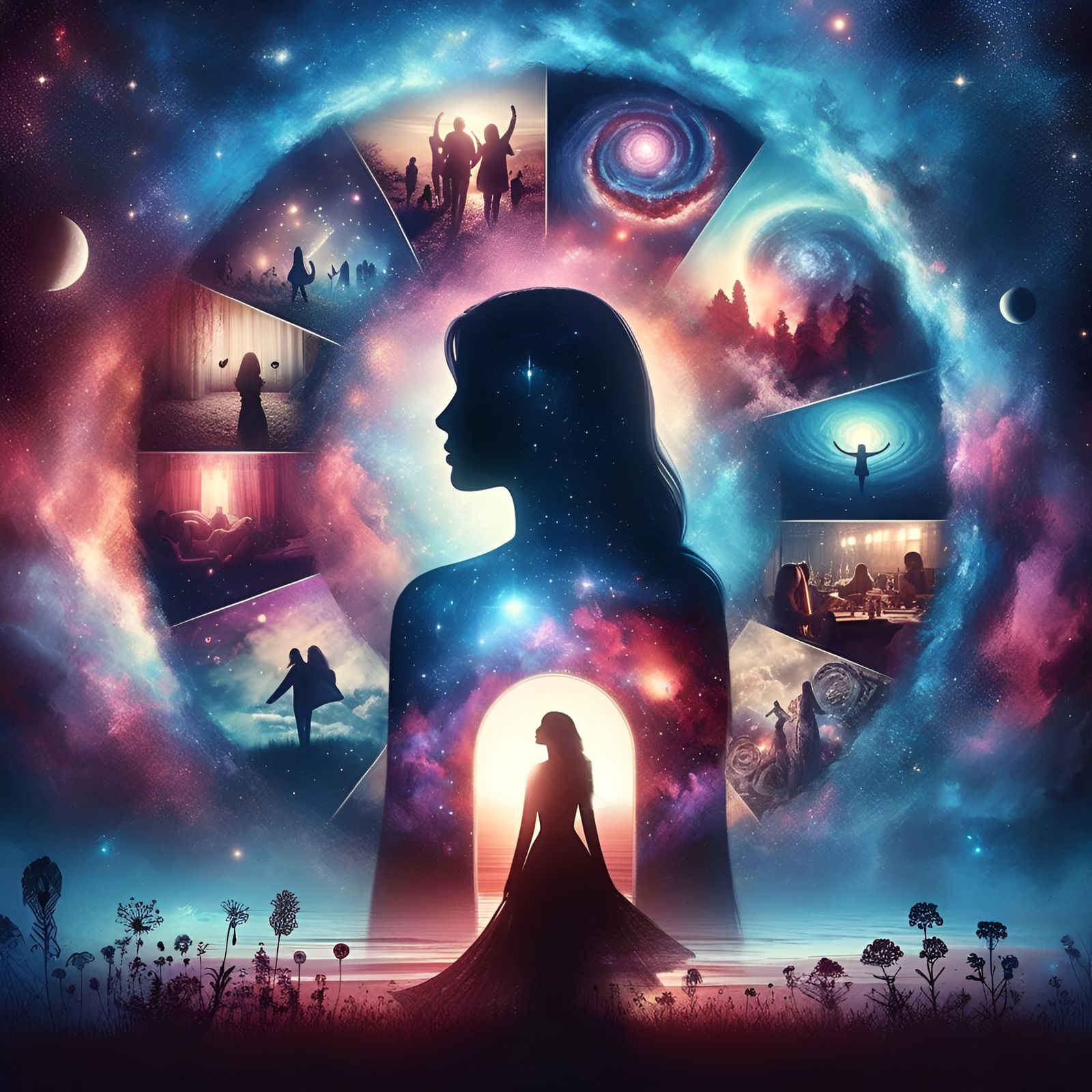 Cosmic Silhouette Reflecting Memories of Love