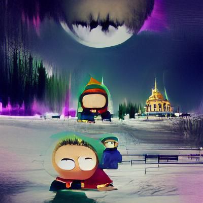 South Park Characters in Cartoon Style