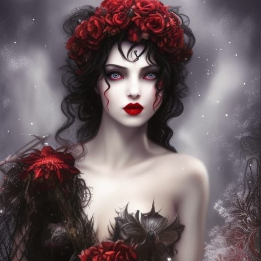 Glamorous Gothic Princess in Detailed Fantasy Art