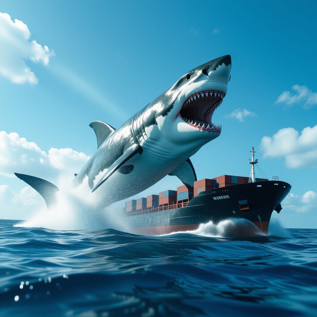 Megalodon Attacks Cargo Ship: Cinematic Ocean Scene