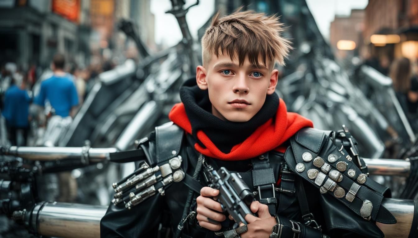 Punk warrior boy