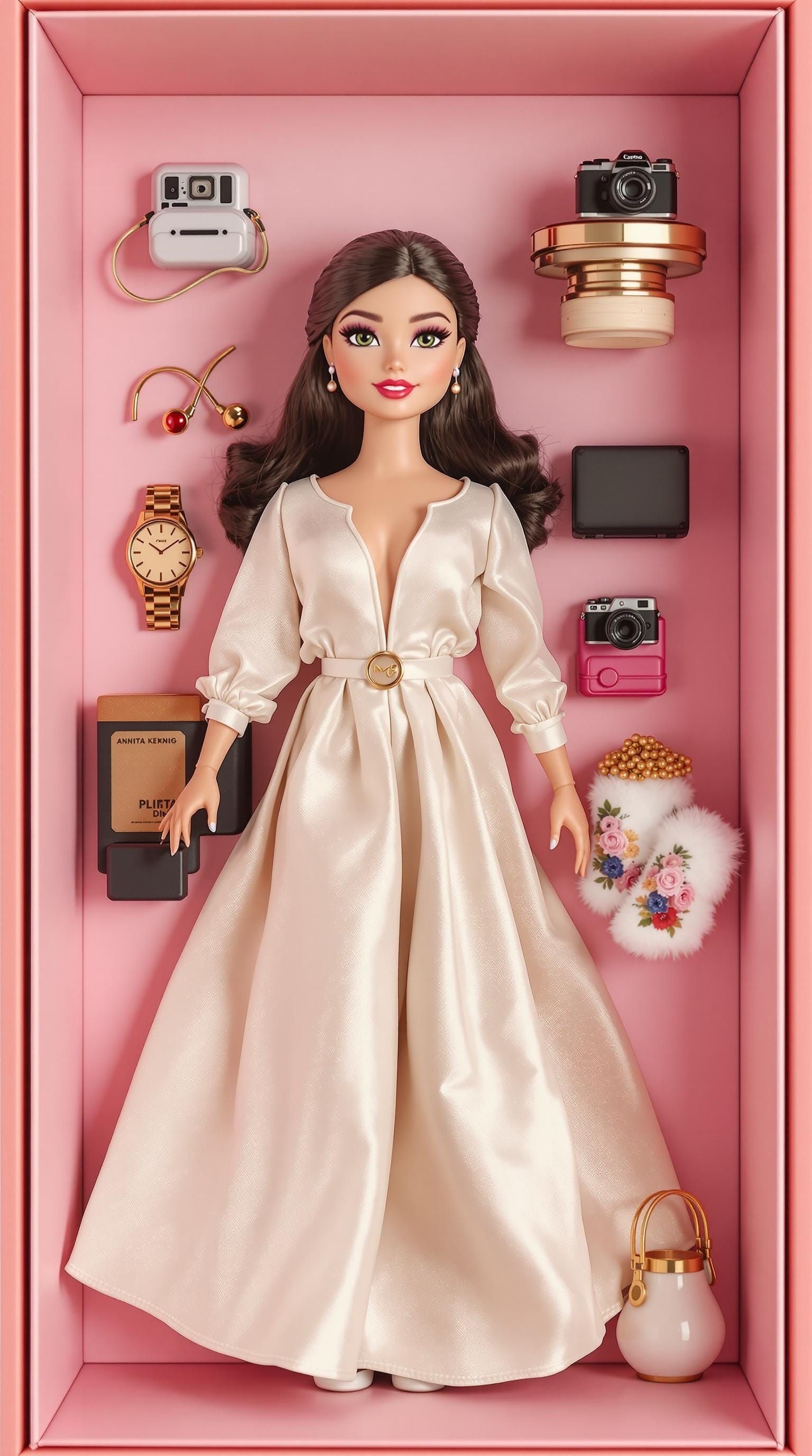 Hyper-Realistic Doll Box in Modern Barbie Style