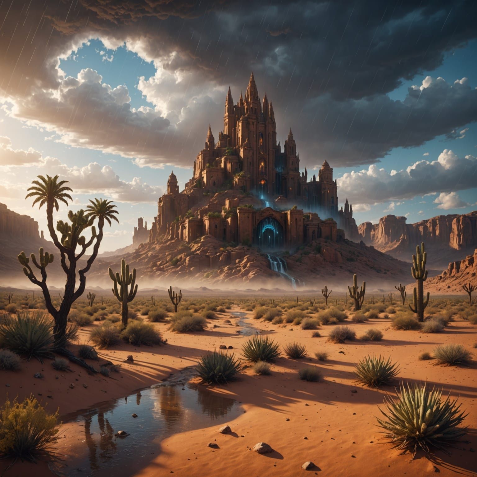 Rain in the Desert: Fantasy Concept Art