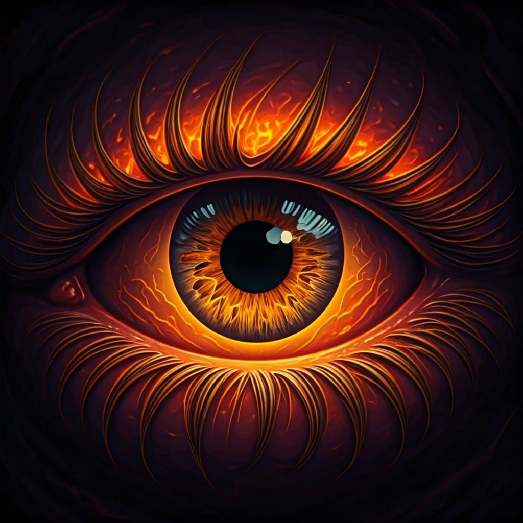 Infernal Eye in Dark Surrealist Style