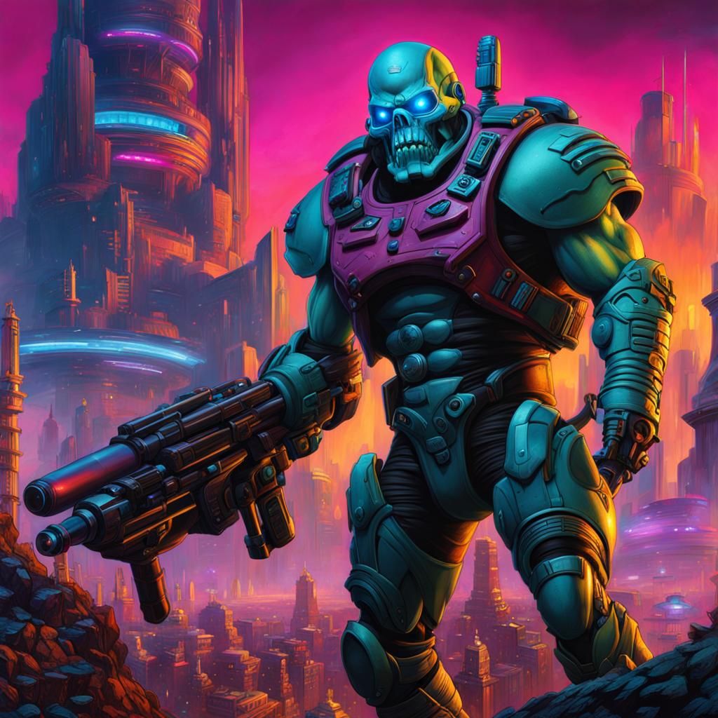 Cyberpunk Villain Armed and Ready