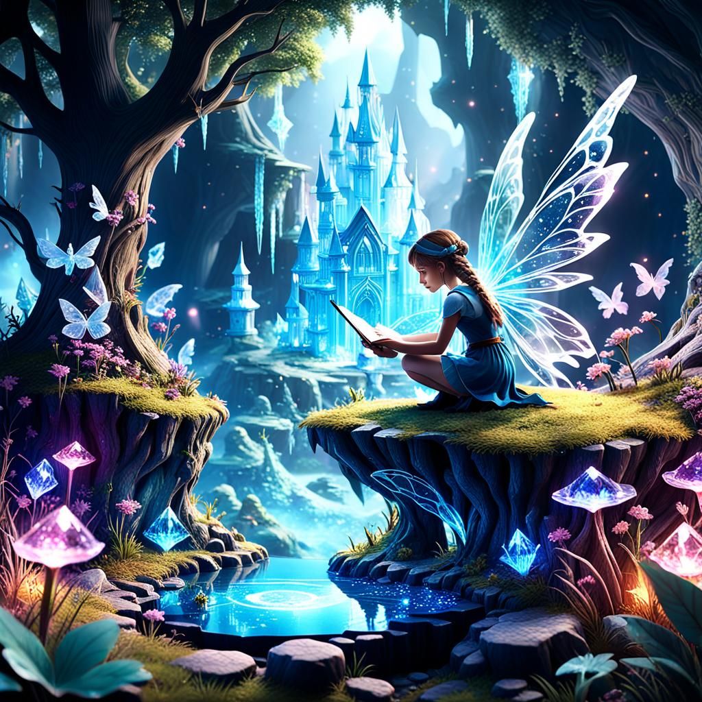 Magical Crystal Fairy World Pop-Up Book in 3D