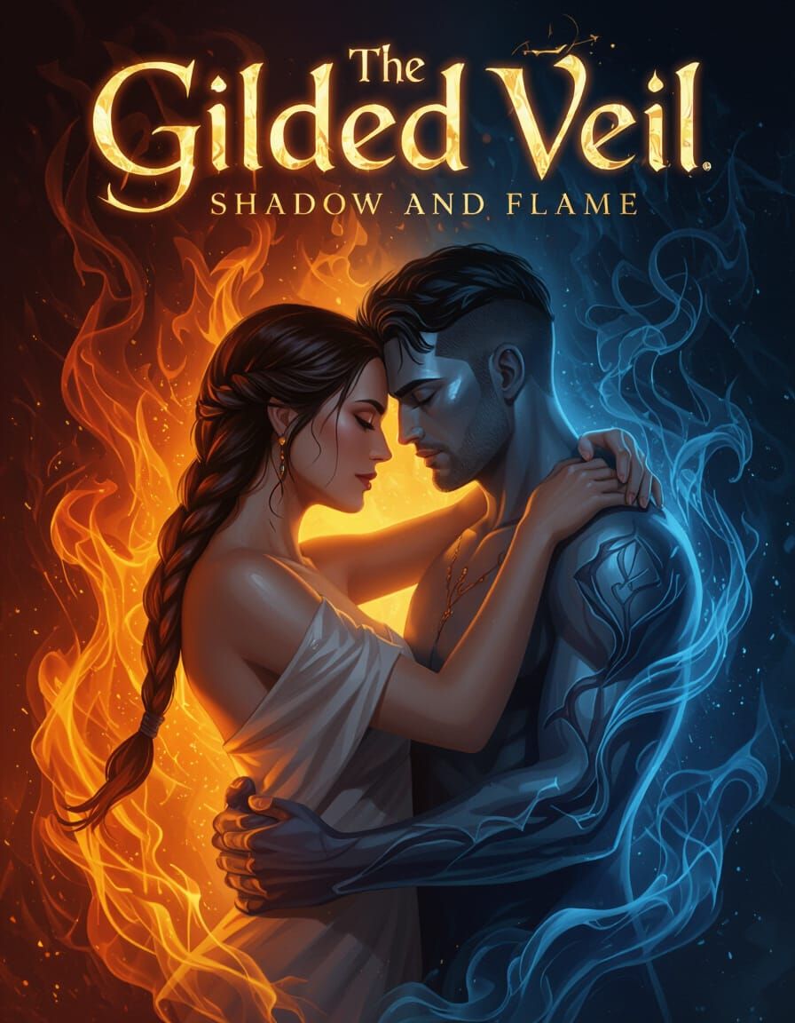 The Gilded Veil: Shadow and Flame Embrace