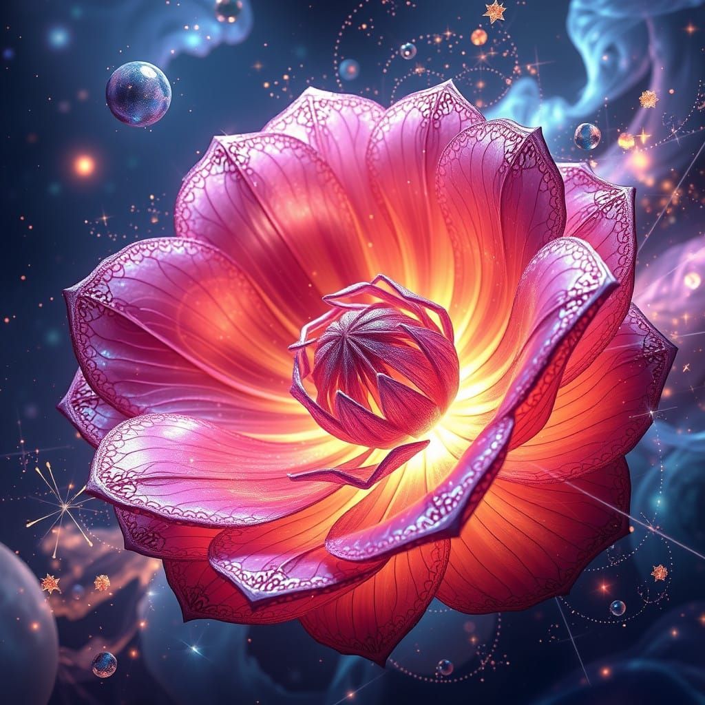 Surreal Quantum Bloom Radiates Celestial Energy in Vibrant H...