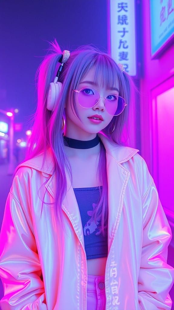 Holographic Vaporwave Glitch Harajuku Shoujo Fashion Introverted Intuitive Feeling Prospecting