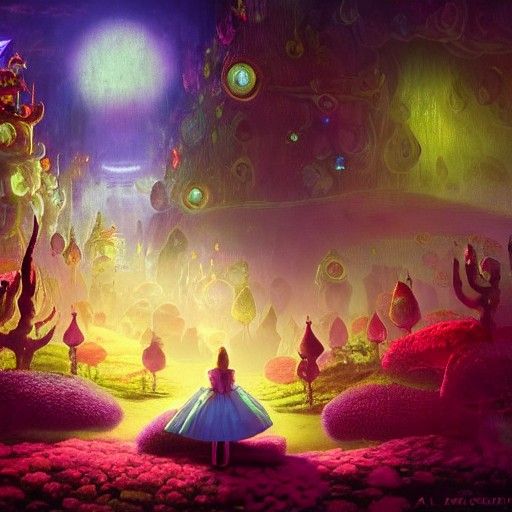 Dreamy Wonderland Scene in Sci-Fi Style